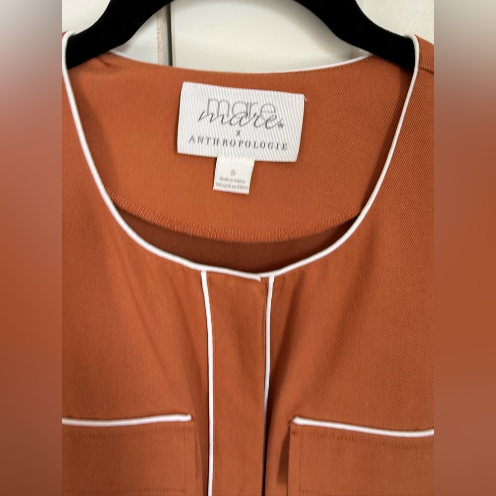 Anthropologie Mare Mare utility cap sleeve midi shirt dress, size S. Like new. - Picture 5 of 9